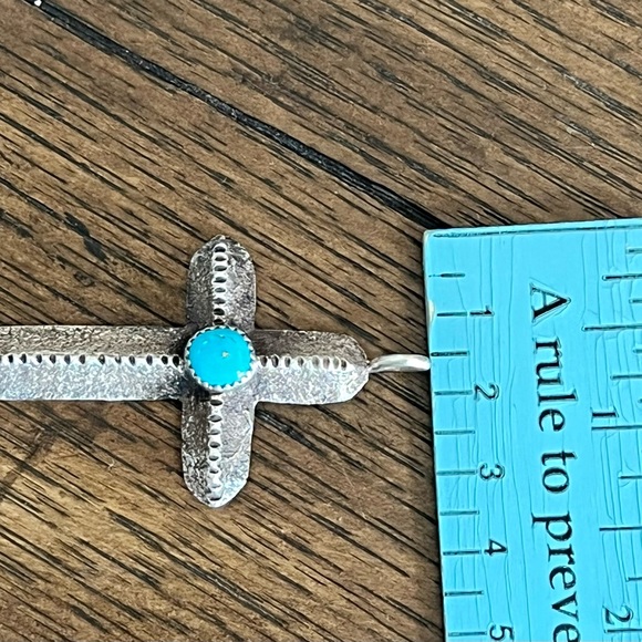 Native American Turquoise Cross Pendant - Picture 6 of 6